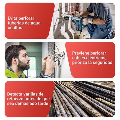 Detector manual multifunción de metales y paredes