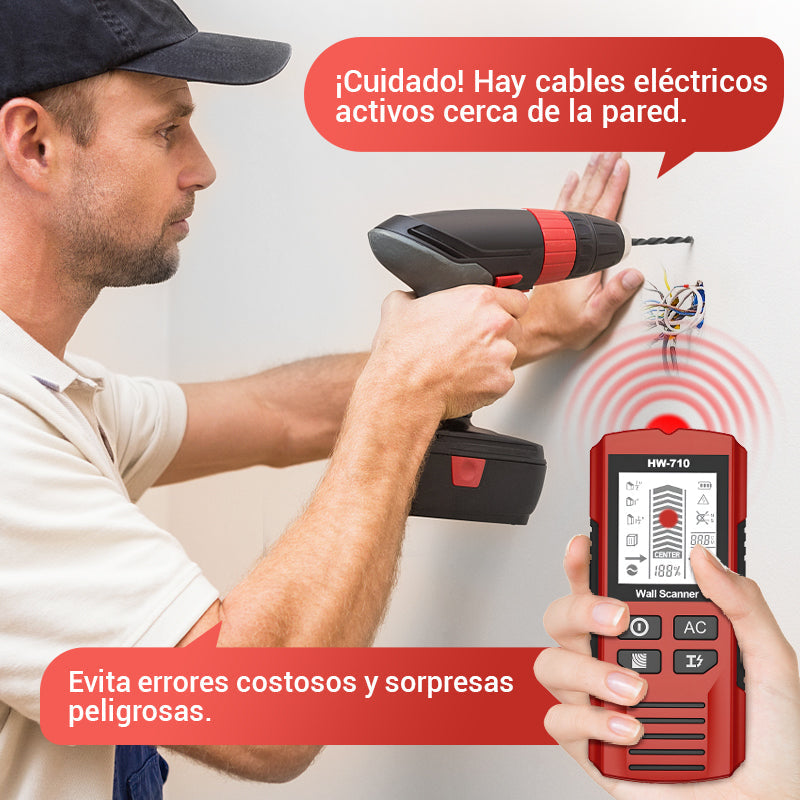 Detector manual multifunción de metales y paredes