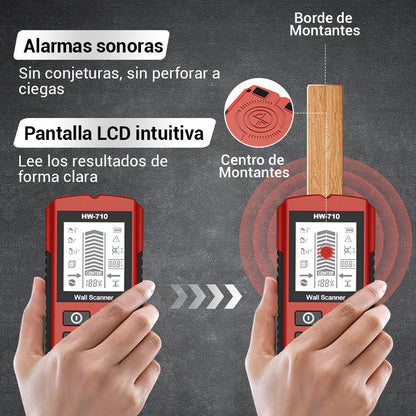 Detector manual multifunción de metales y paredes