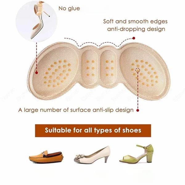 4D Antideslizante Talón Liner Grips