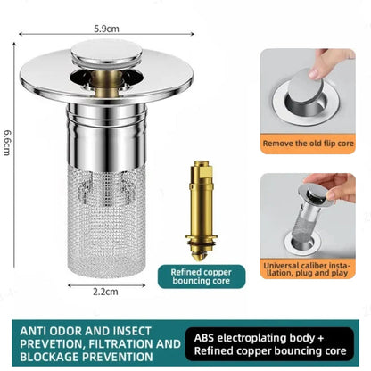 🚿 ¡COMPRA 1 LLEVA 1 GRATIS! ✨ Filtro de Drenaje de Acero Inoxidable - Atrapa Pelusas y Cabellos, Fácil de Limpiar y Reutilizable 🏠📦