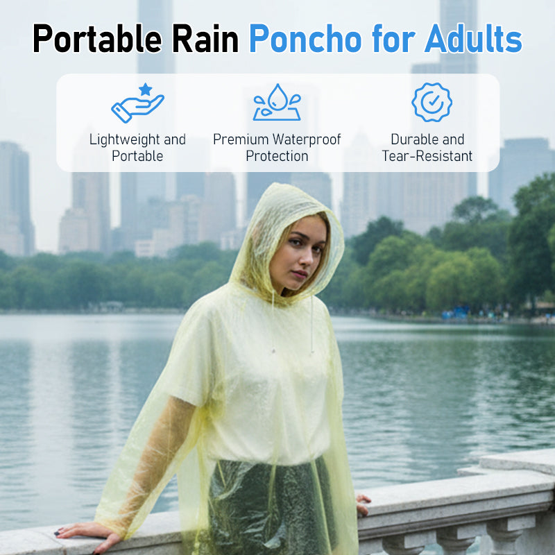🌧️ ¡COMPRA 2 Y LLÉVATE 1 GRATIS! ✨ Poncho impermeable portátil para adultos: ligero e impermeable, fácil de guardar para uso en emergencias o al aire libre 🏕️📦