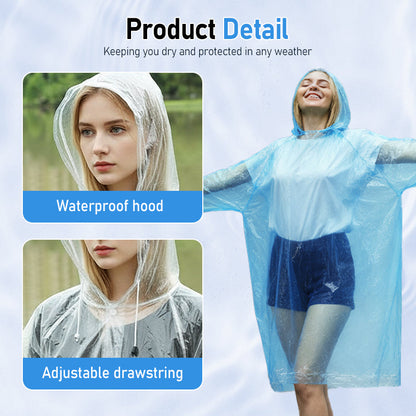 🌧️ ¡COMPRA 2 Y LLÉVATE 1 GRATIS! ✨ Poncho impermeable portátil para adultos: ligero e impermeable, fácil de guardar para uso en emergencias o al aire libre 🏕️📦