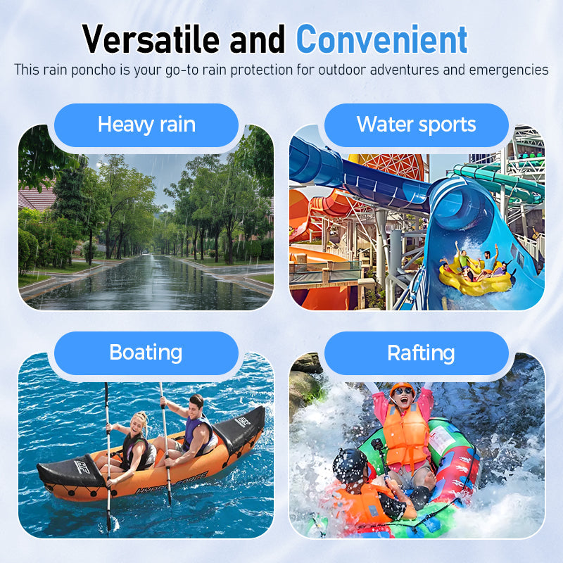 🌧️ ¡COMPRA 2 Y LLÉVATE 1 GRATIS! ✨ Poncho impermeable portátil para adultos: ligero e impermeable, fácil de guardar para uso en emergencias o al aire libre 🏕️📦