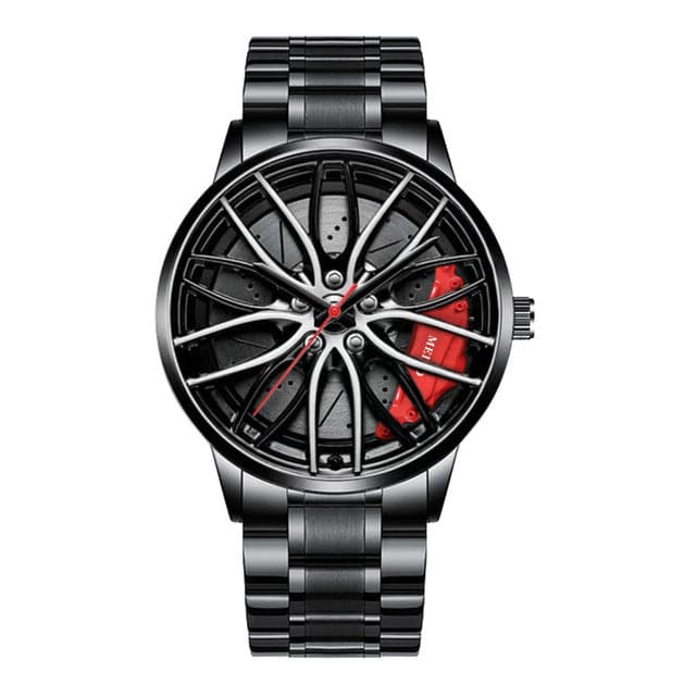 Elegante reloj con forma de neumático de carreras