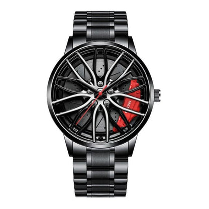Elegante reloj con forma de neumático de carreras
