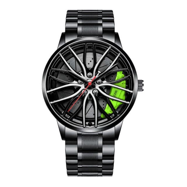Elegante reloj con forma de neumático de carreras