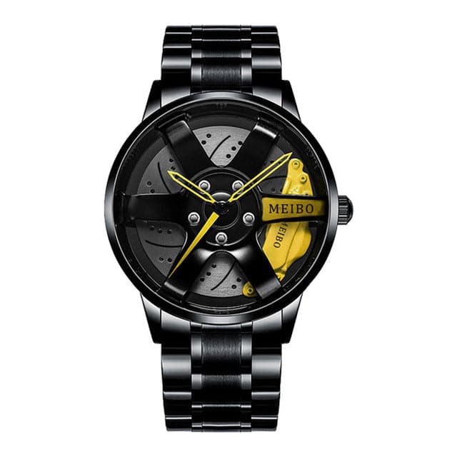 Elegante reloj con forma de neumático de carreras