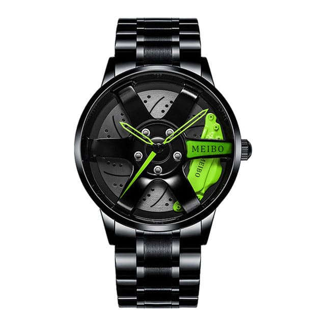 Elegante reloj con forma de neumático de carreras