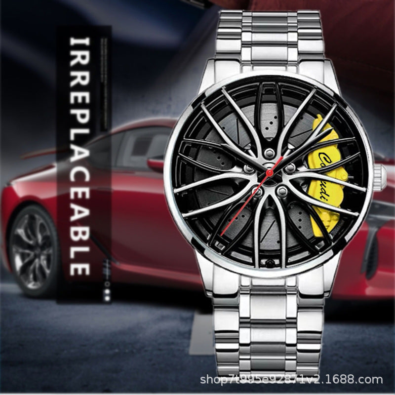 Elegante reloj con forma de neumático de carreras