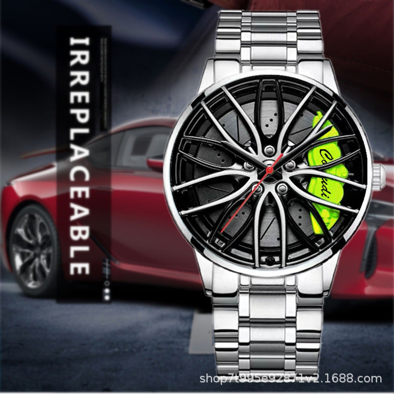 Elegante reloj con forma de neumático de carreras