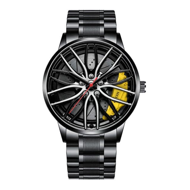 Elegante reloj con forma de neumático de carreras