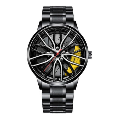 Elegante reloj con forma de neumático de carreras