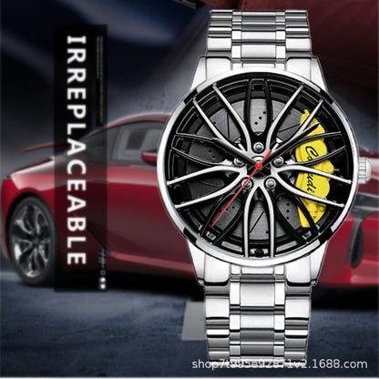 Elegante reloj con forma de neumático de carreras