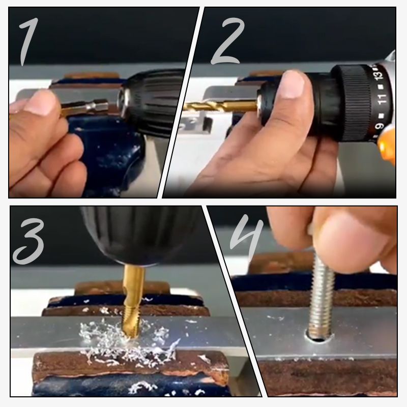 Juego de 6 piezas de brocas espirales compuestas multiuso