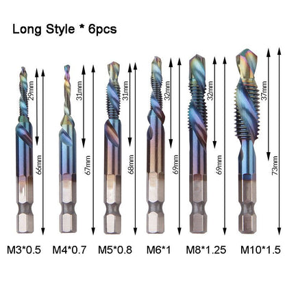 Juego de 6 piezas de brocas espirales compuestas multiuso
